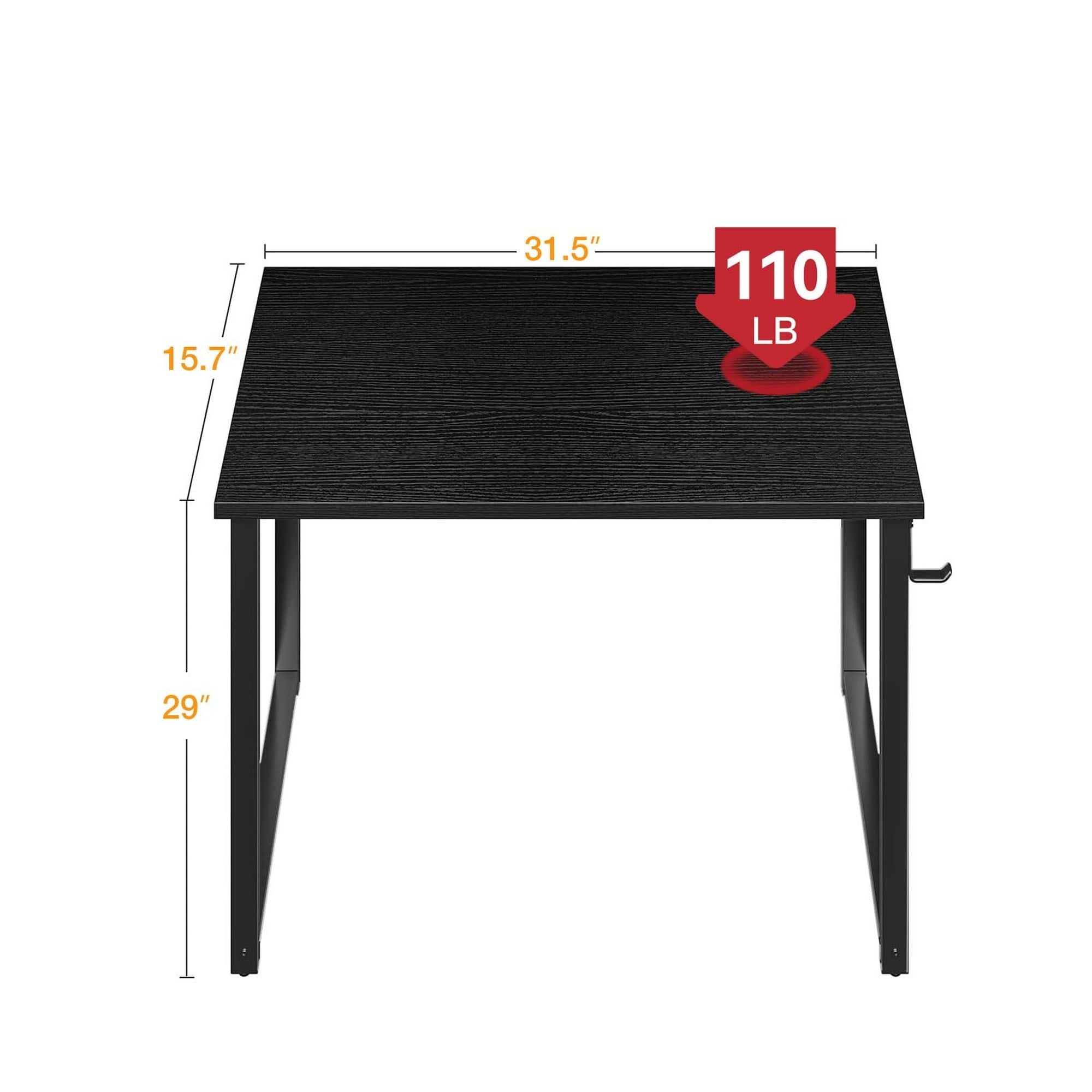 Sofanext 32 inch Small Home Office Computer Desk, Student Writing Table for Small Spaces, Simple Modern Desk with Headphone Hooks, Black