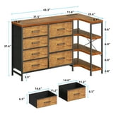 Corner Storage Cabinet with Drawers and Shelves, Dresser for Bedroom with LED Lights & Charging Station, Reversible L Shape Corner TV Stand, Black