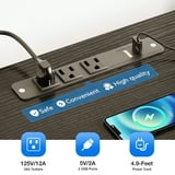 Sofanext 71" LED TV Stand with Power Outlets for 43/50/55 inch TV, Entertainment Center with 5 Fabric Drawers & Open Shelf Storage for Living Room/Bedroom,Black