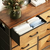 Corner Storage Cabinet with Drawers and Shelves, Dresser for Bedroom with LED Lights & Charging Station, Reversible L Shape Corner TV Stand, Black
