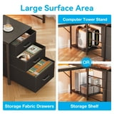 94 Inch Gaming Desk with Charging Station & LED Light, Two Person Desk with 3 Fabric Drawers, Long Computer Desk for Home Office, Writing Study Table Workstation, Black