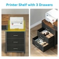 Sofanext Computer Desk with 5 Drawers, Reversible Home Office Desks with Printer Stand, Study Writing Table Workstation for Small Spaces, Vintage